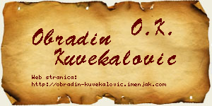 Obradin Kuvekalović vizit kartica